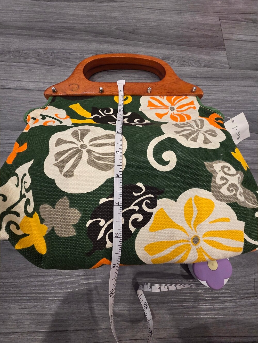 JCREW Vintage Inspired Tapestry Wood Handle NWT - Picture 6 of 10